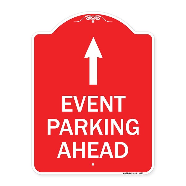 Signmission Designer Series Sign-Parking Sign & Post Kit, Red & White Aluminum Sign, 18" x 24", RW-1824-23366 A-DES-RW-1824-23366 - main